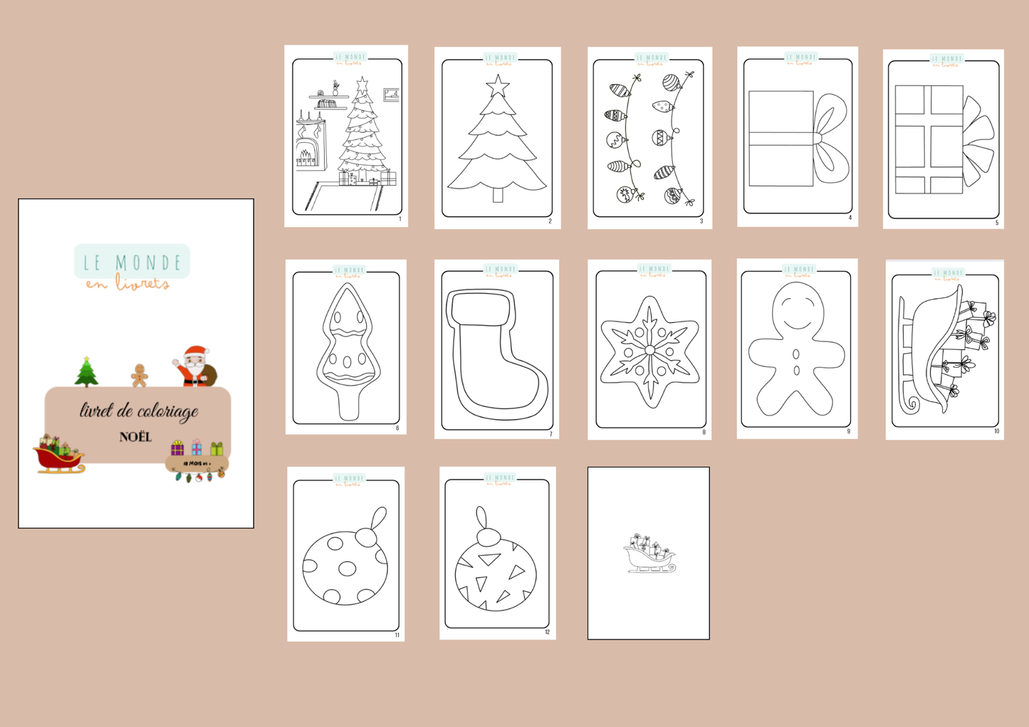 Image de l'intégralité du livret de coloriage de tous les dessins dedans