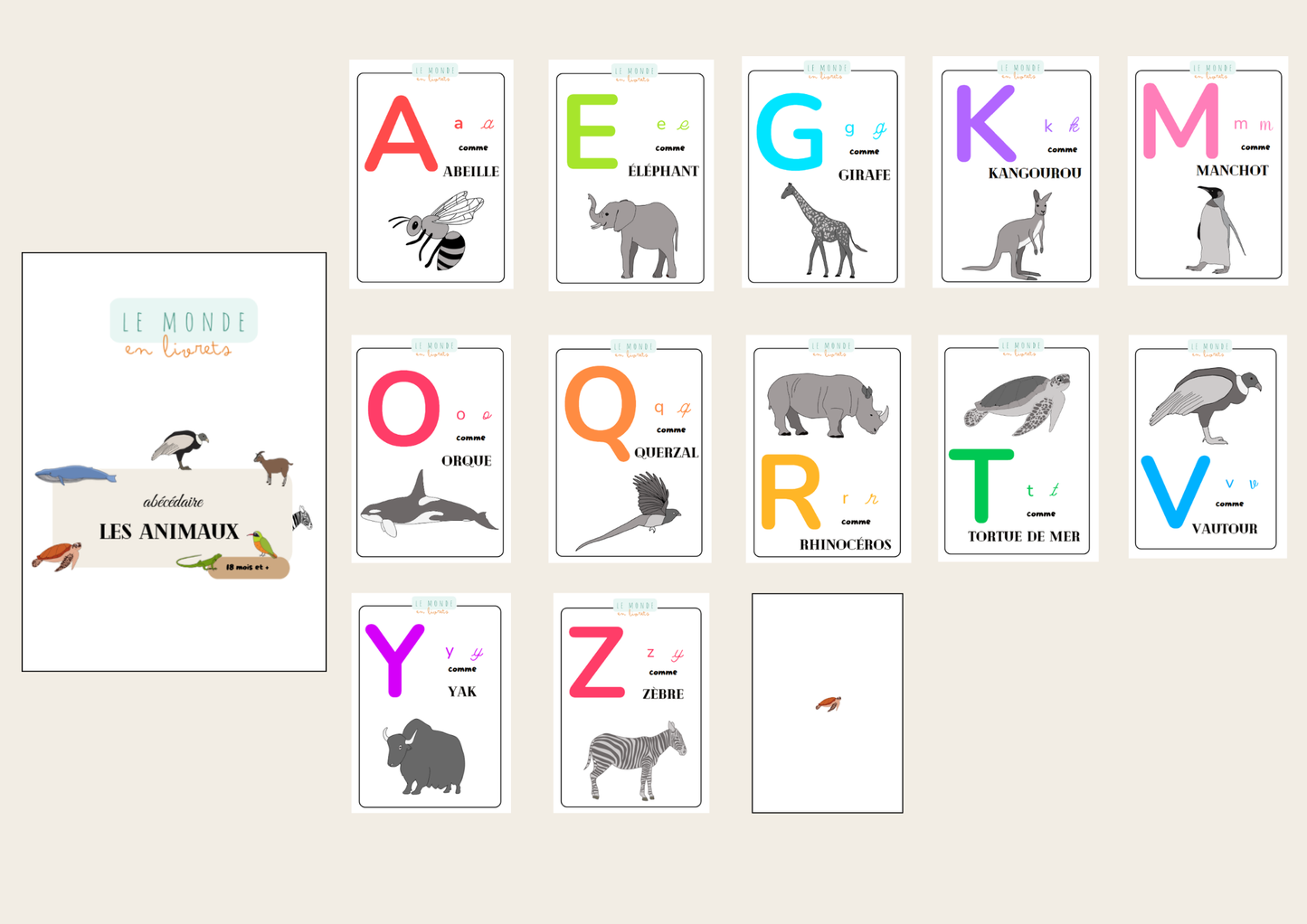 présentation de l'abécédaire les animaux à partir de 18 mois concu par le Monde en Livrets