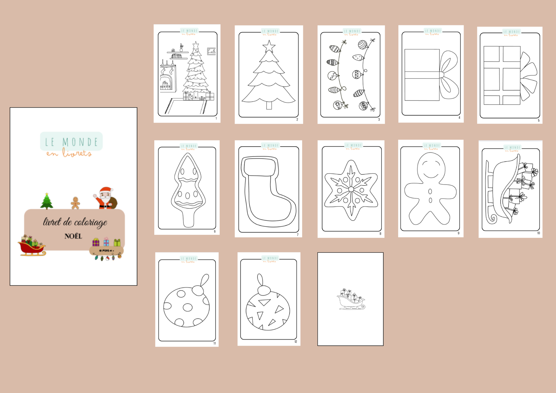 Image de l'intégralité du livret de coloriage de tous les dessins dedans